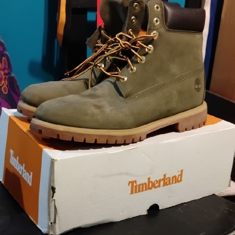 Timberland Men's Green Leather Boots
